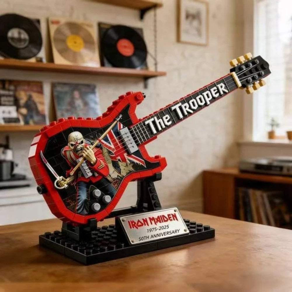 Guitar Building Blocks Assembly Kit Intellectual Brain Teaser Toy Home Display Decorative Item Perfect Birthday Present