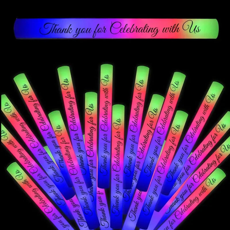 25-100Pcs Led Foam Glow Sticks Wedding Glow Sticks for Reception Light up Sticks Bulk for Wedding Party Concert Party Supplies