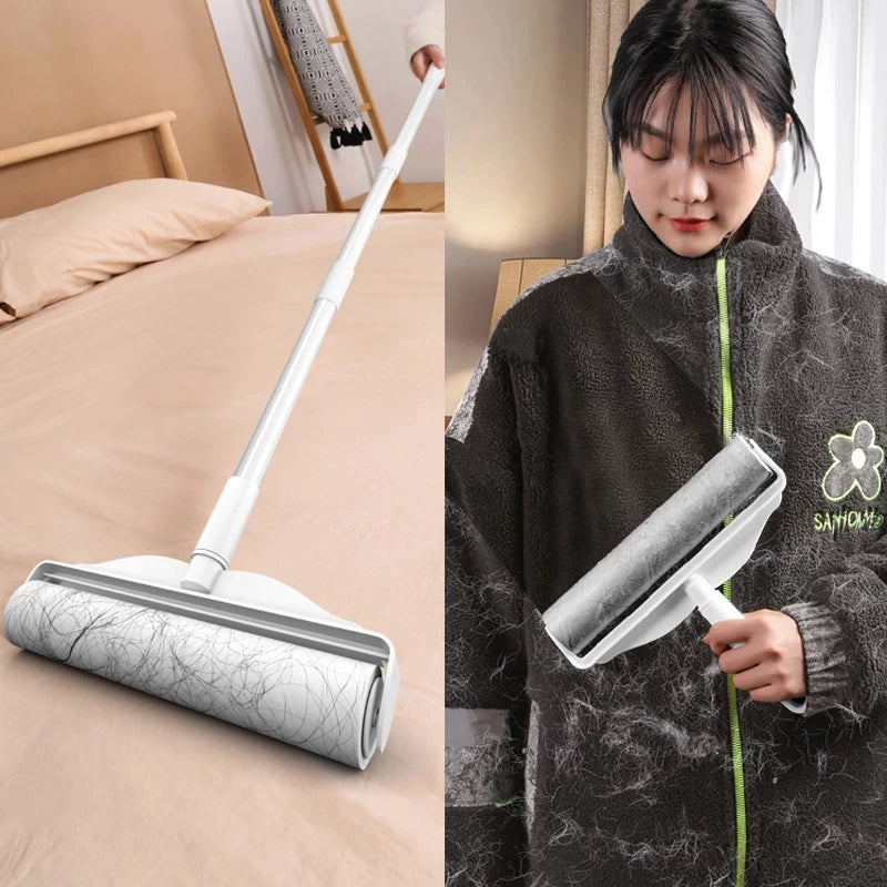 10cm~24cm Detachable Long Handle Sticky Roller Mop, Replacement Core paper,Clothes Cleaner, Pet Home, Car Cleaning, Gluing Tool,