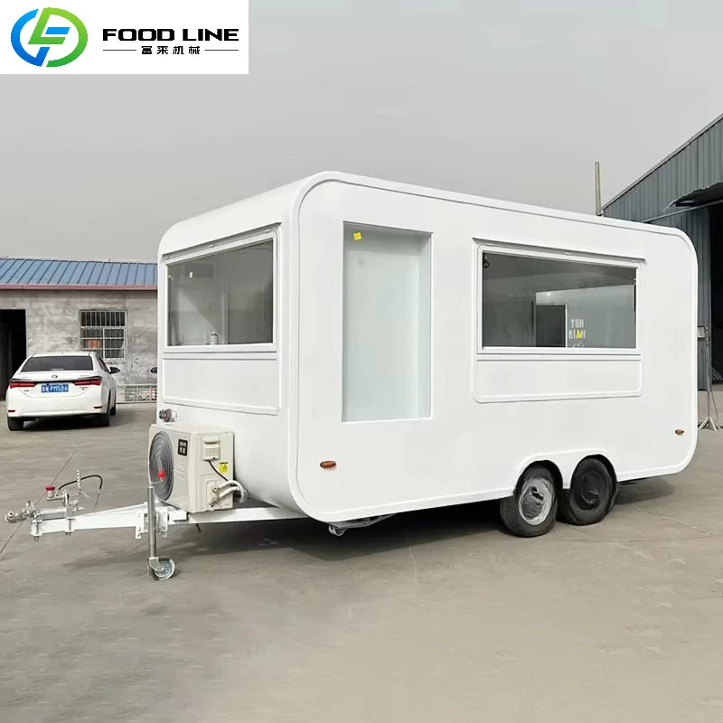 Food Truck Street Trailer Compact Portable Food Trailer for Festivals and Beachfronts with Refrigeration Flexible Layout