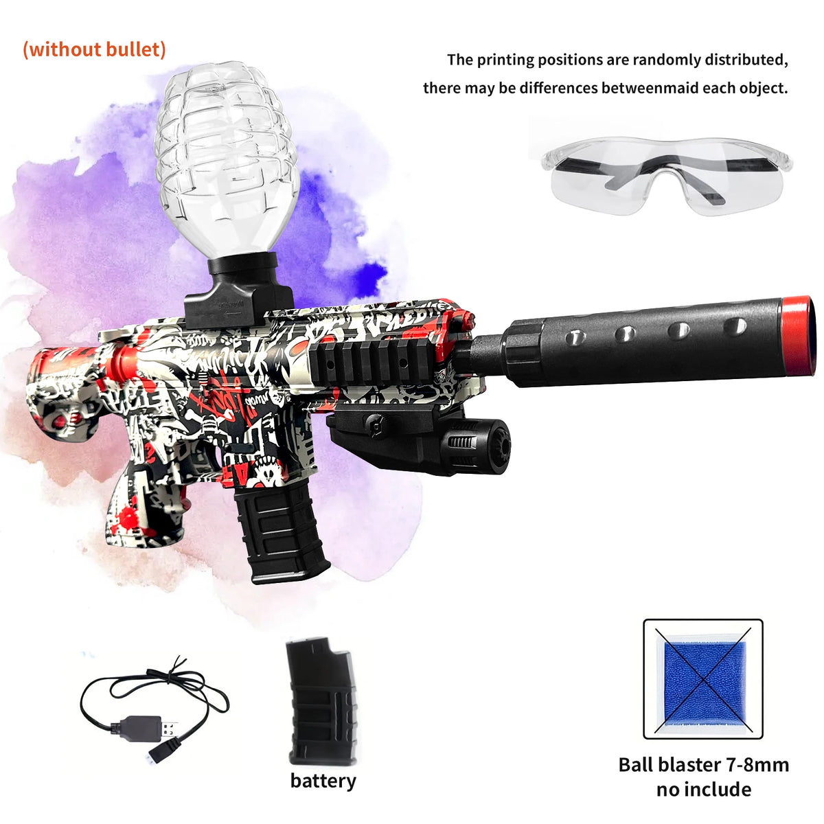 Electric Gel Ball Blaster Gun, Splat Gun High-Speed Splatter Ball Toy Gun,Outdoor Activities-Fighting Shooting Team Game for Su
