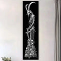VIKAMA Dark Goat Skeleton Long Tapestry, Gothic-Style Rotting Skeleton Wall Hanging, Hallway Decorative Backdrop