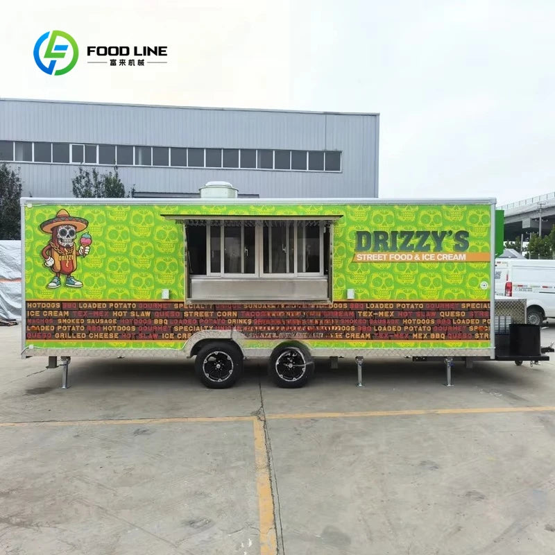 Outdoor Mobile Kitchen bar Food Trailer Restaurant Fast Pizza Catering Food Truck with Full Kitchen