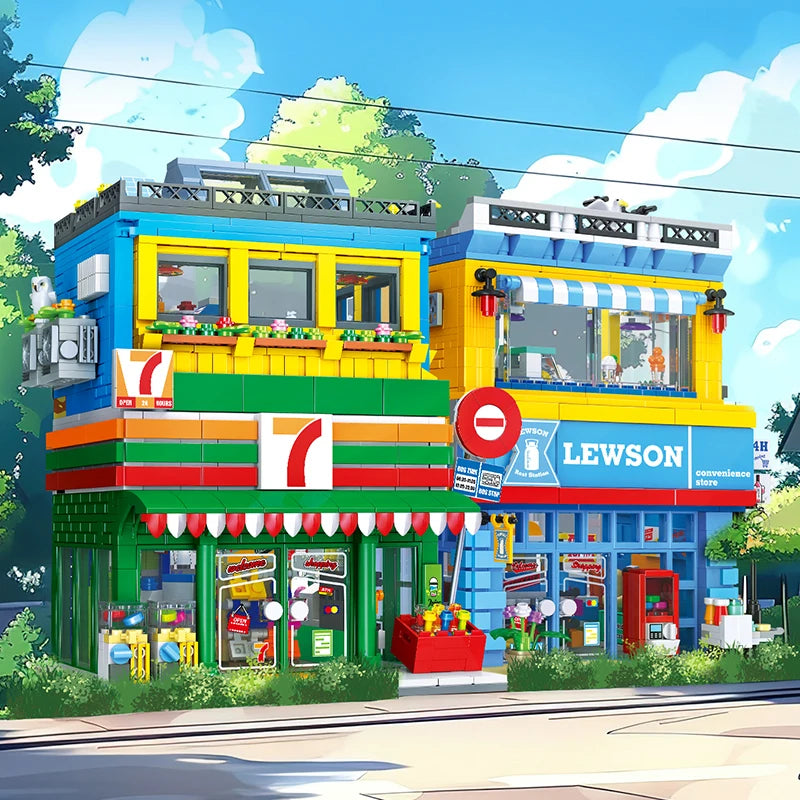 89118 Street Scene Series Educational Toys, Snack Shop Model Assembly DIY Building Blocks Toys, Children's Holiday Gifts