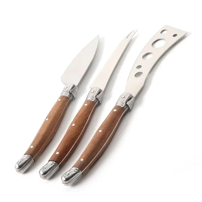 4Pcs Cheese Cleaver & Cheese Slicer Set, Pronged Serving Knives for Home Party Food Preparation