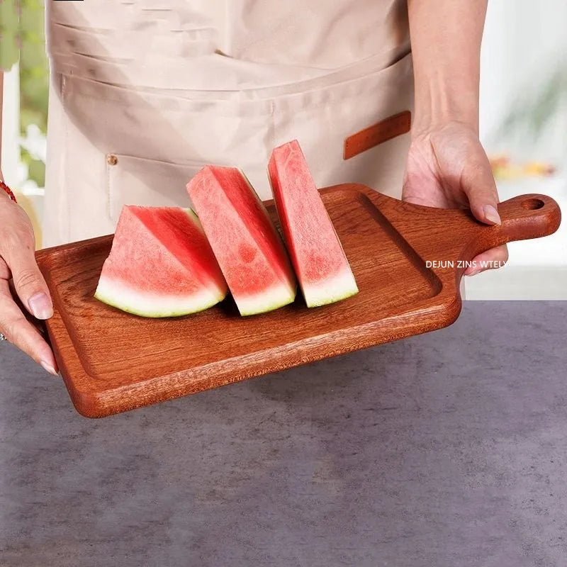 High-quality Solid Wood Trays Home Sandalwood Pizza Plates Japanese Sushi Trays Wooden Fruit and Steak Plates Kitchen Tableware