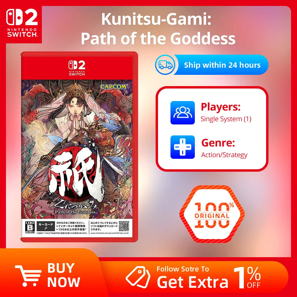Nintendo Switch 2 Game Deals - Kunitsu-Gami Path of the Goddess - Games Adventure Action and RPG Genre Switch 2 Edition