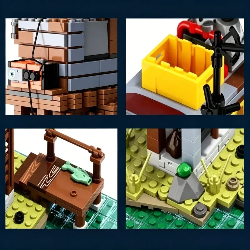 Post-Apocalyptic Watchtower Building Blocks Set, Abandoned Lighthouse Model with Satellite Dish, DIY Assembly Bricks, Collectibl
