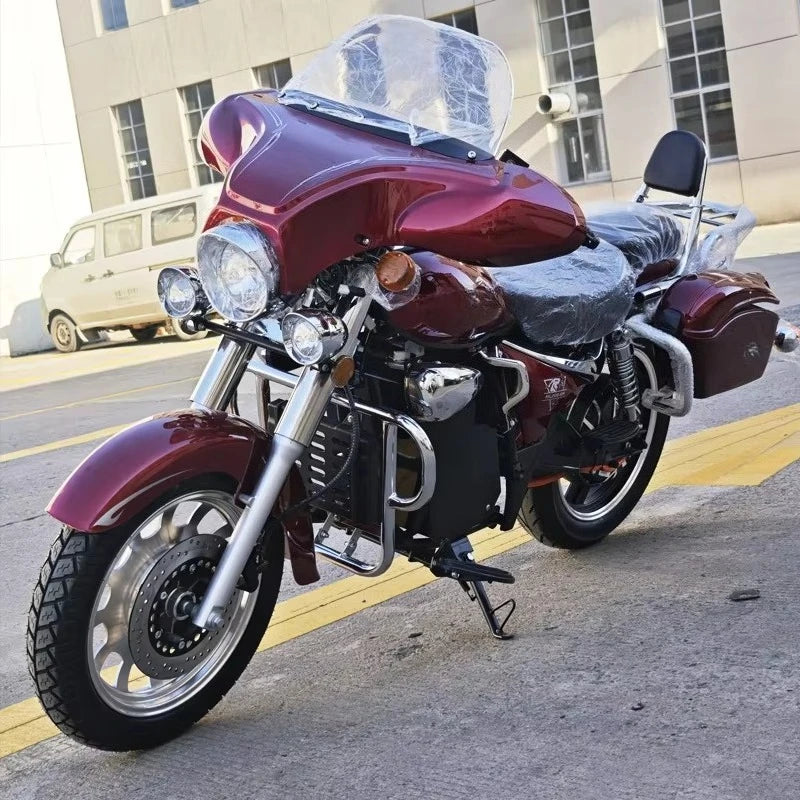 Tc Factory exports cruise retro Prince electric motorcycle to Russia and Central Asia 12V 3000W high power 85 km/h, China