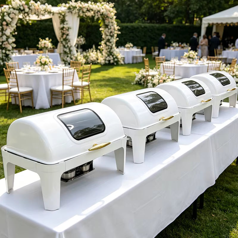 Hot Sale Other Hotel Luxury 9L Serving Chefing Dish Buffet Food Warmer Set Hot Pot Chafer Dishes Buffet Set Golden Chafing Dish