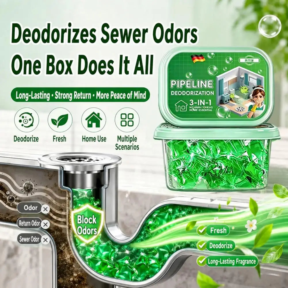 Sewer Deodorant Cleaner Odor Removal Drain Unblocker Water Soluble Scented Gel Airs Freshener for Kitchen Bathroom Drains