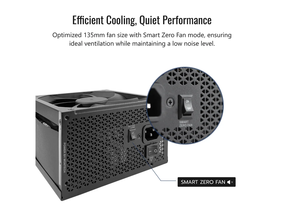 MONTECH CENTURY II - 850W High-End ATX Gaming Power Supply - 80 Plus Gold & Cybenetics Platinum