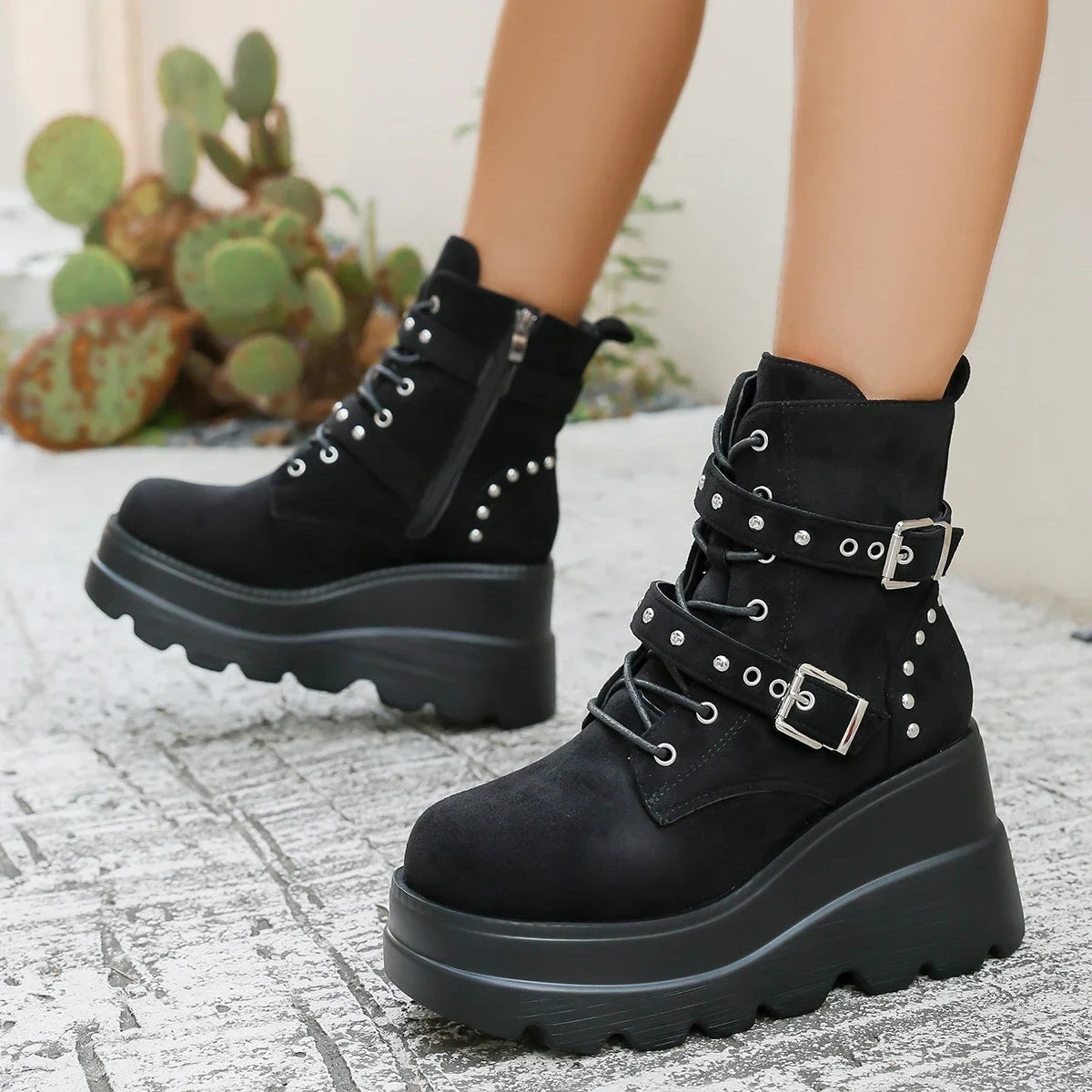 2025 Women Comfortable Ankle Boots Luxury Casual Elegant New Boots Platform Chunky Designer Shoes for Women Zapatos De Mujer