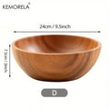 1PCS Acacia Wooden Salad Bowl Kids Anti-scalding Wooden Bowl Suitable for Fruit Vegetable Ice Cream Decoration
