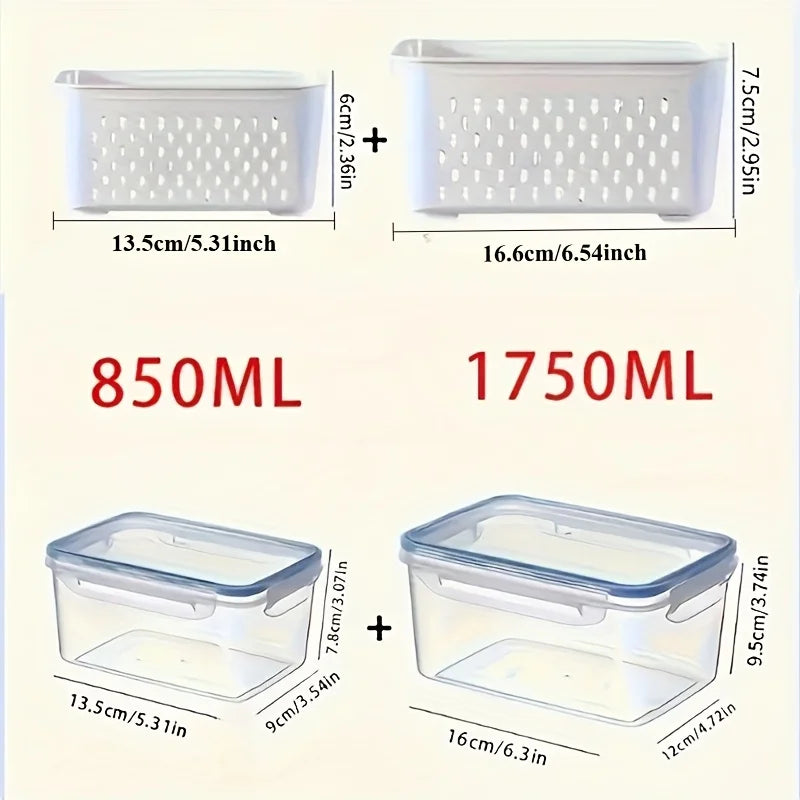 4/6pcs/Set Leak-Proof Food Storage Containers-Airtight, Stackable Meal Prep Boxes-Suitable for Fruits, Vegetables, Meat & Grains