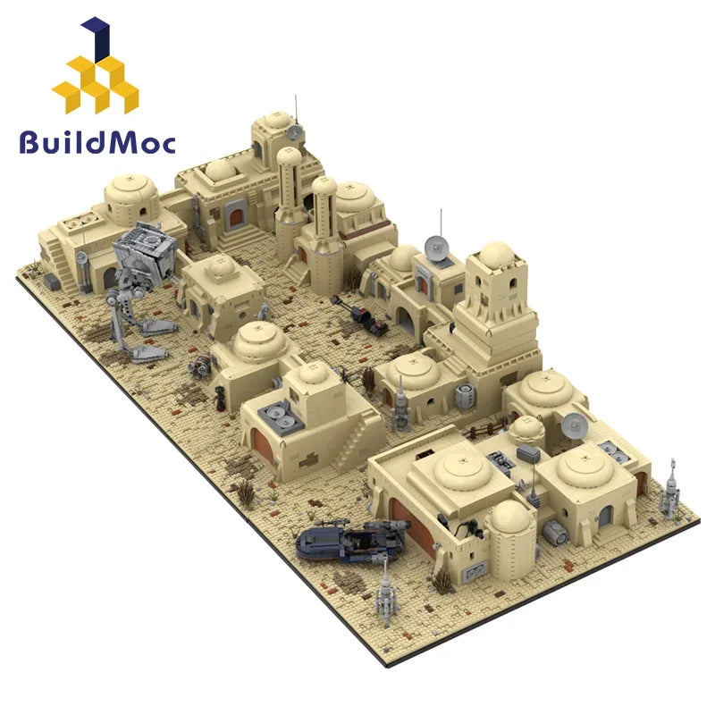 A New Hope StarW Seriers Desert Village Eisley-Cantina Tatooine Luke's X-34 Soro Speeder Fight Spacecraft Building Block Toy