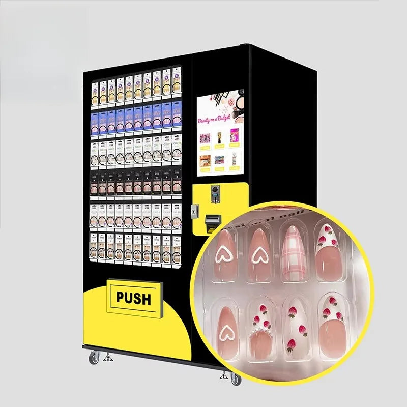 Hair and Eyelash Vending Machine With Credit Card Reader Selling Beauty Products and Cosmetics Sample Vending Machine