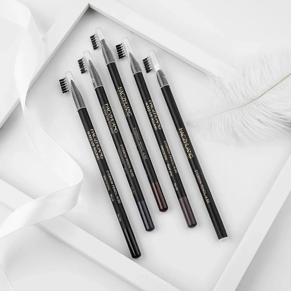 6/12PCS Eyebrow Pencil Hard Core Wholesale Makeup Pull Line Haozhuang Brand Permanent Peel off White Black Waterproof Natural