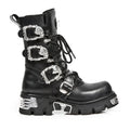 Men's Fashion Genuine Leather Motorcycle Boots Goth Skull Punk New Unisex Mid-calf Cowboy Boots Metallic Combat Boots