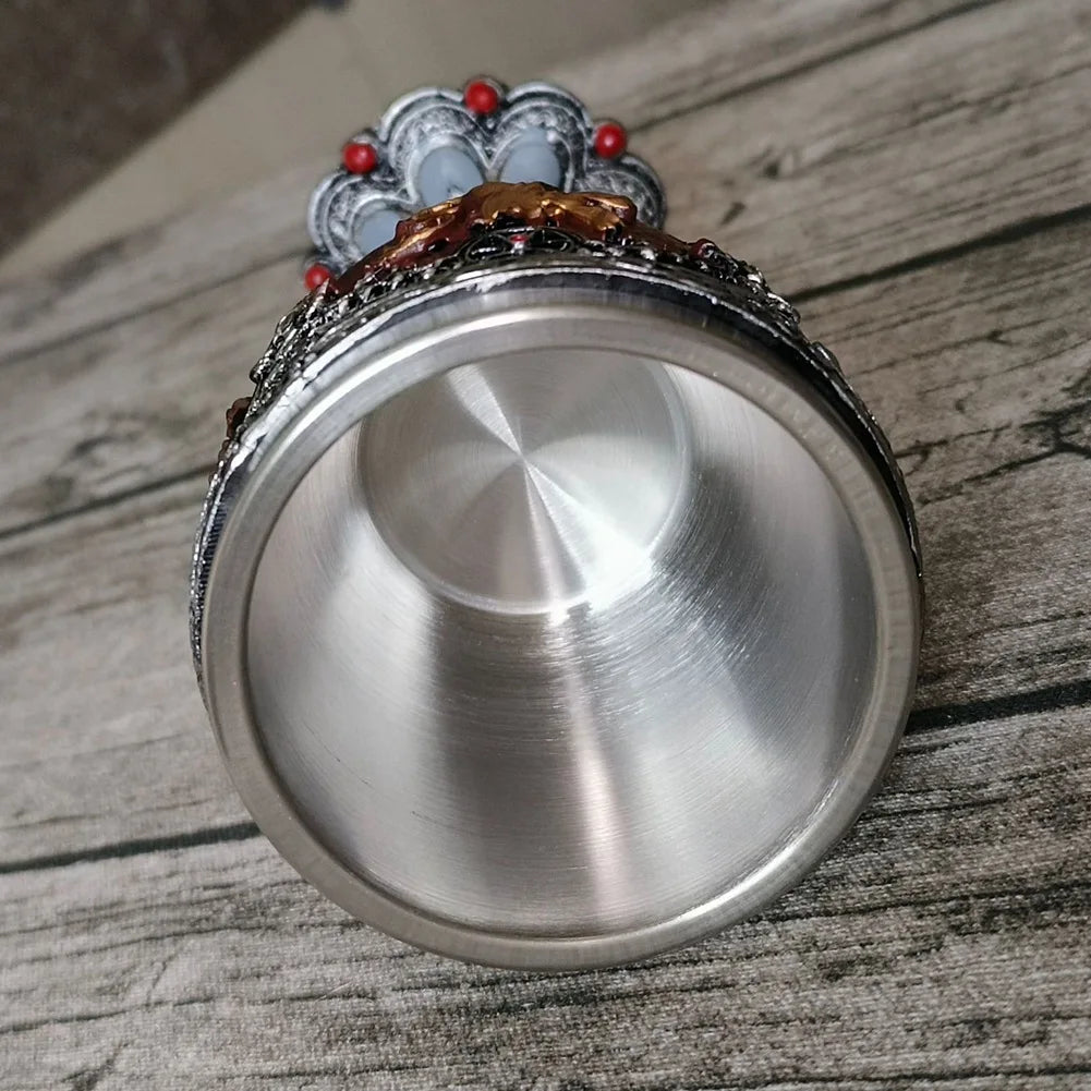 VOFUN-Medieval Knight Badge Beer Mug Stainless Steel Resin Viking Red Wine Glass Medieval Wine Glass Utensils Tea Set Stemware