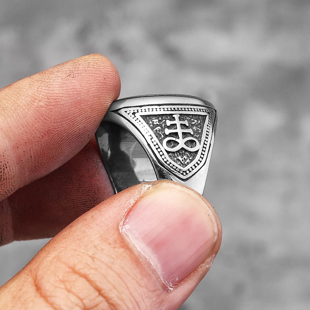 Vintage Lucifer Satan Stainless Steel Mens Rings Gothic Unique Punk  for Male Boyfriend Biker Jewelry Creativity Gift Wholesale