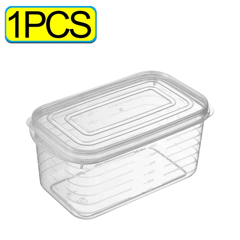 12/1PCS Refrigerator Storage Boxes Kitchen Food Fresh Organizer with Lid Clear Cold Storage Crisper Fruit Spice Food Container