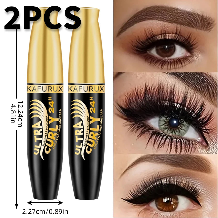 2PC Mascara Eyelashes Lengthening Black Lash Eyelash Extension Eye Lashes Brush Makeup Gifts Long-wearing Mascara Cosmetic for Women Gifts