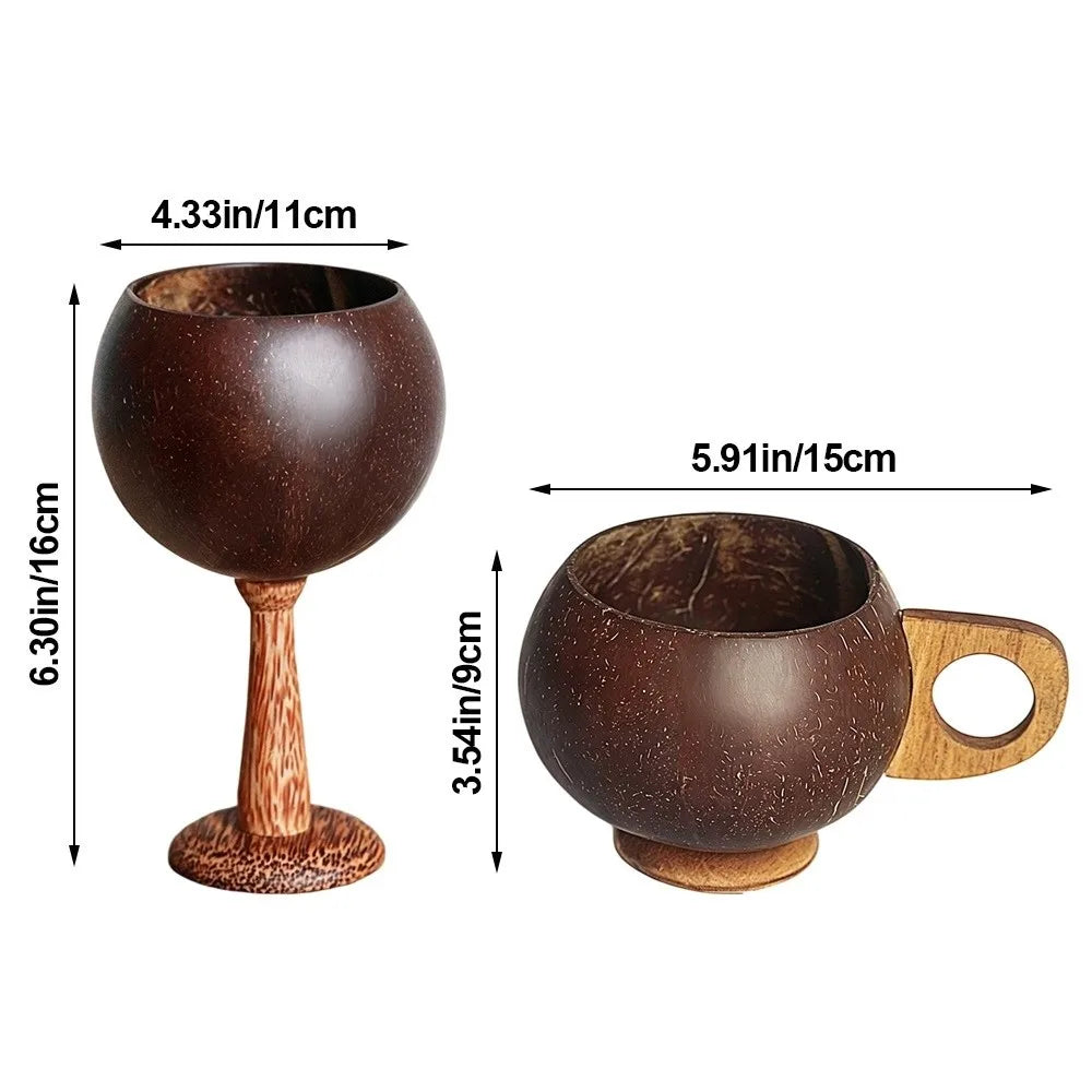High Quality Handmade Natural Coconut Bowl Geometric Shape 10 Styles Drinking Cup Kitchen Tableware For Acoustic Folk Guitar