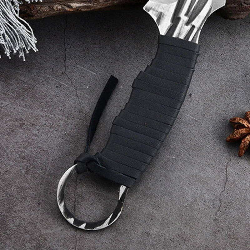 Forged 2pcs/set Boning Knife Kitchen Meat Cleaver Chef Knife Butcher Knife Barbecue Fishing Cutting Tools with Sheath