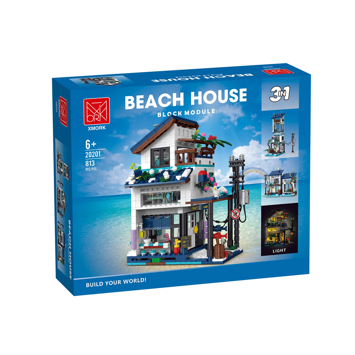 Christmas Gifts The Beach House Three In One Model Modular Street View Series DIY Toys Building Blocks Bricks Boy's For Kids