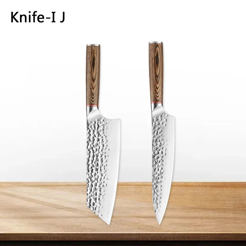 WXCOO Hand Forged Cleaver Fish Meat Cutting Kitchen Knives Butcher Boning Chopping Fruit Slaughter Knife Set