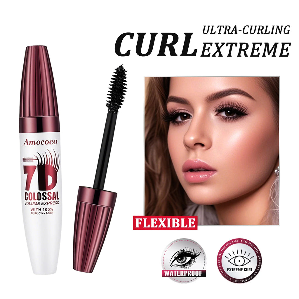 Amococo 2/4pcs 7D Mascara Black Volume Mascara for Eyelashes Eye Makeup Mascara for Women Long Lasting Lash Makeup Easy Apply Daily Beauty Cosmetic Makeup Gift
