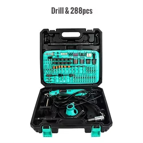 DIY Handheld Drill Power Tool Mini Grinder Electric Drill Polishing Machine Mini Rotary Tool with Dremel Accessories
