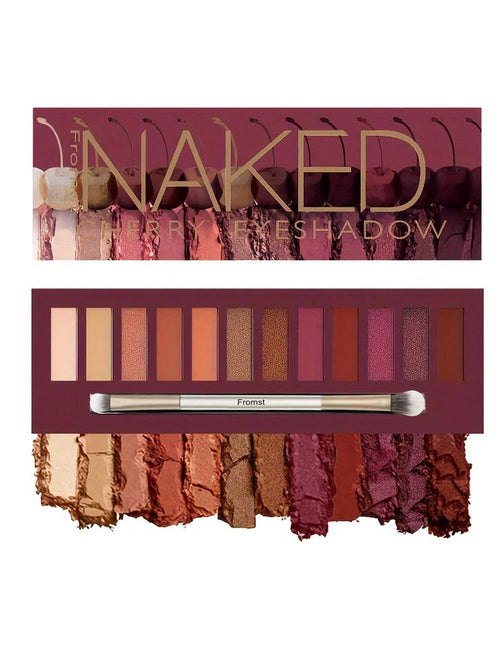 12-color eyeshadow palette, mirror packaging, pearlescent shimmer, stage makeup effect, long-lasting, easy to apply, waterproof