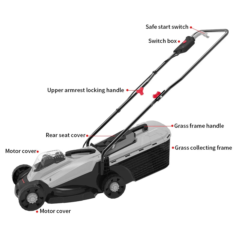 Professional Mowers 20Inch Garden Grass Cutting Hand Push Electric Brush Cutter Cordless LIthium Battery Powered Lawn Mower