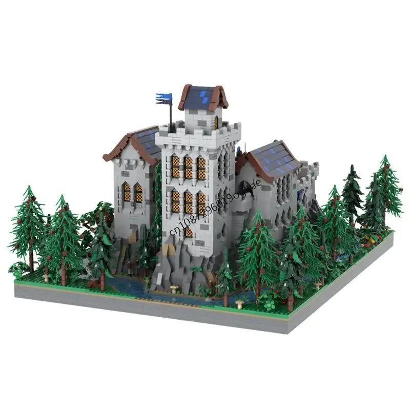 New 10003Pcs Moc European Medieval Street View Black Falc Castle  Model Diy Creative Ideas Toys Birthday Gifts Custom Puzzles