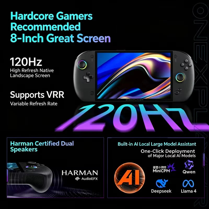 OneXPlayer Apex Air Intel Arc G3 Extreme Handeld Game Console 8-Inch 120Hz LCD Display 32GB 1TB Gaming Laptop Fingerprint Unlock