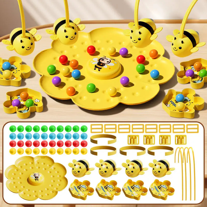 1 set of cute bee-shaped board game toys, fun interactive games for family and friends gathering, double-person intelligence bat