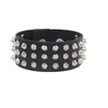 Leather Punk Spike Rock Studded Bracelet Goth Cuff Bracelet Gothic Rivet Buckle Wristband With Metal Chain Skull Accessories
