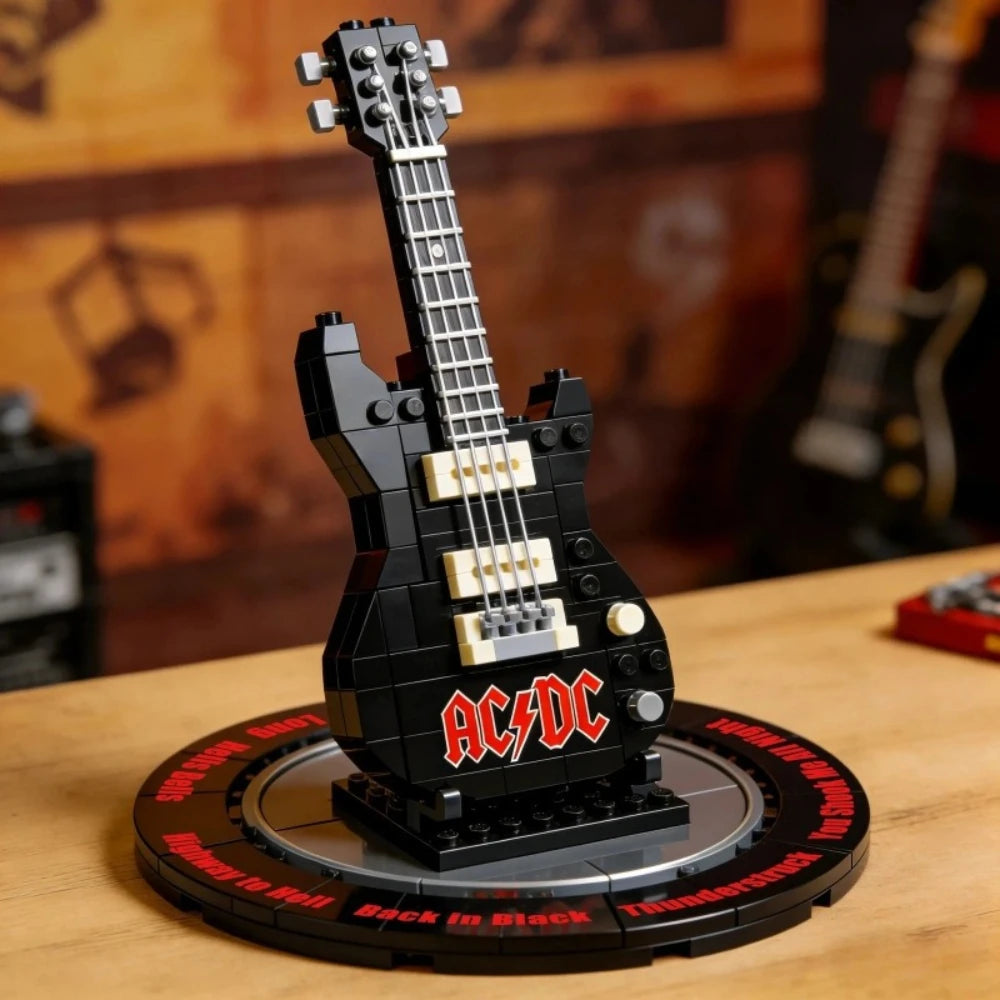Guitar Building Blocks Assembly Kit Intellectual Brain Teaser Toy Home Display Decorative Item Perfect Birthday Present