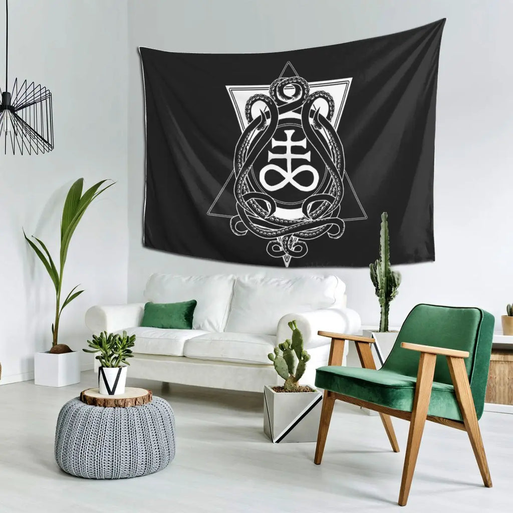 Satanic Cross Leviathan's Cross And Tentacles Tapestry Decor Art Aesthetic Tapestries for Bedroom Home Wall Cloth Wall Hanging