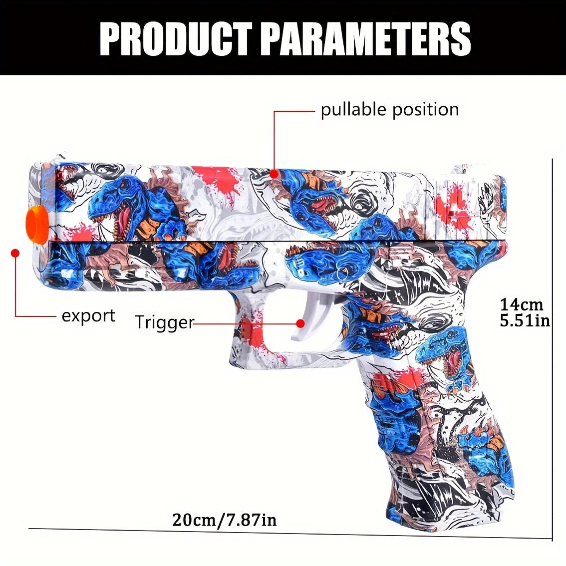Shooting Toy Gel Ball Blaster, Fully Manual Outdoor Toy Model Without Charging, Suitable For Backyard Game, Gift(without Bullet)
