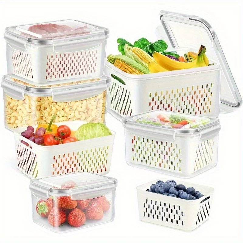 4/6pcs/Set Leak-Proof Food Storage Containers-Airtight, Stackable Meal Prep Boxes-Suitable for Fruits, Vegetables, Meat & Grains