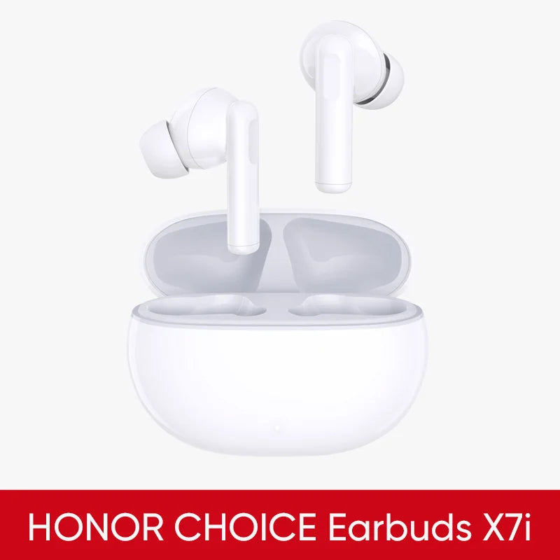 سماعات HONOR CHOICE Earbuds X7i، الإصدار العالمي، سماعات أذن لاسلكية TWS، خاصية إلغاء الضوضاء النشطة بالذكاء الاصطناعي، مدة تشغيل تصل إلى 38 ساعة، مقاومة للماء والغبار بمعيار IP54.