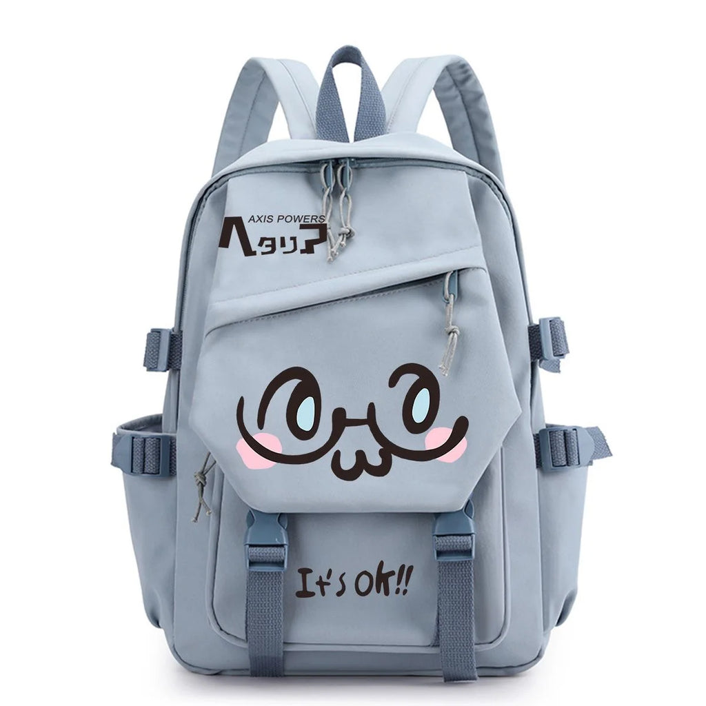Axis Power Hetalia Backpack ‌fashion Cartoon Cute Print Student Schoolbag Men Women Lightweight Large Capacity Travel Backpacks