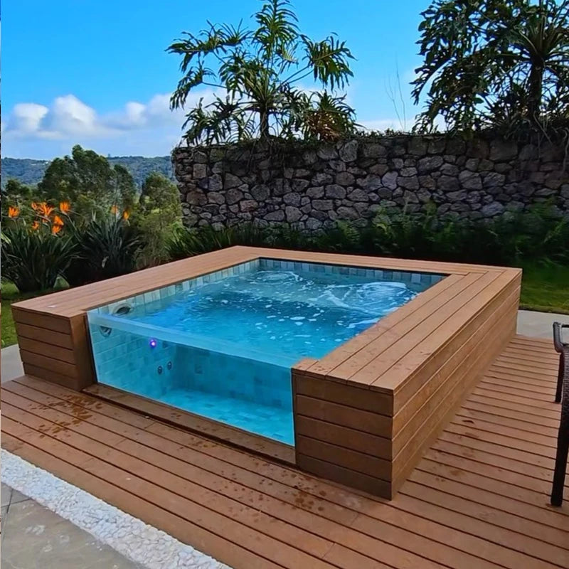 Affordable Container Swimming Pool Prefab Modular Container Swimming Pool Premium Wpc Wooden Outdoor Above Ground Pool