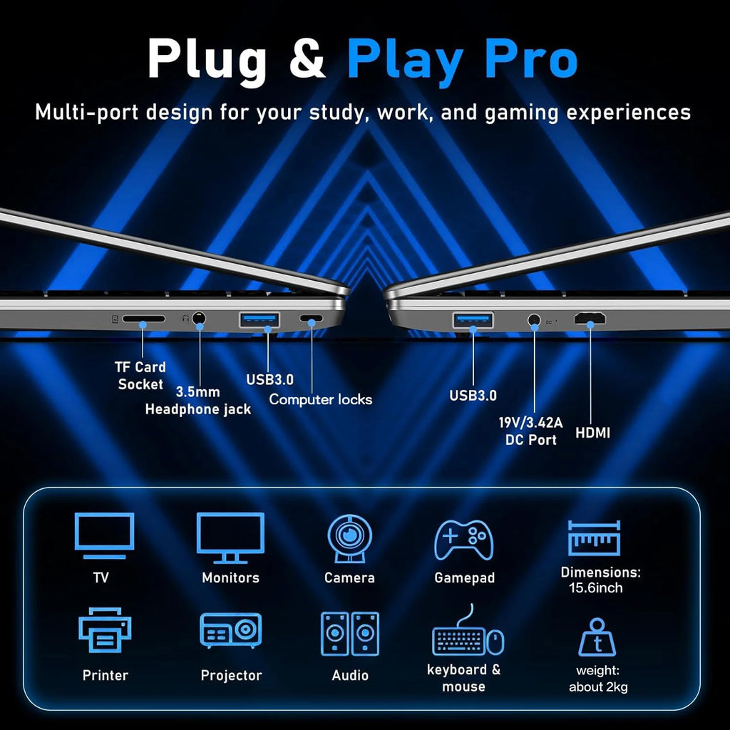 15.6" Laptop Computer Intel Core I9 10980HK 9900U Windows 11 16GB RAM 1TB 2TB SSD Portable Gaming Laptops Computer Notebook PC