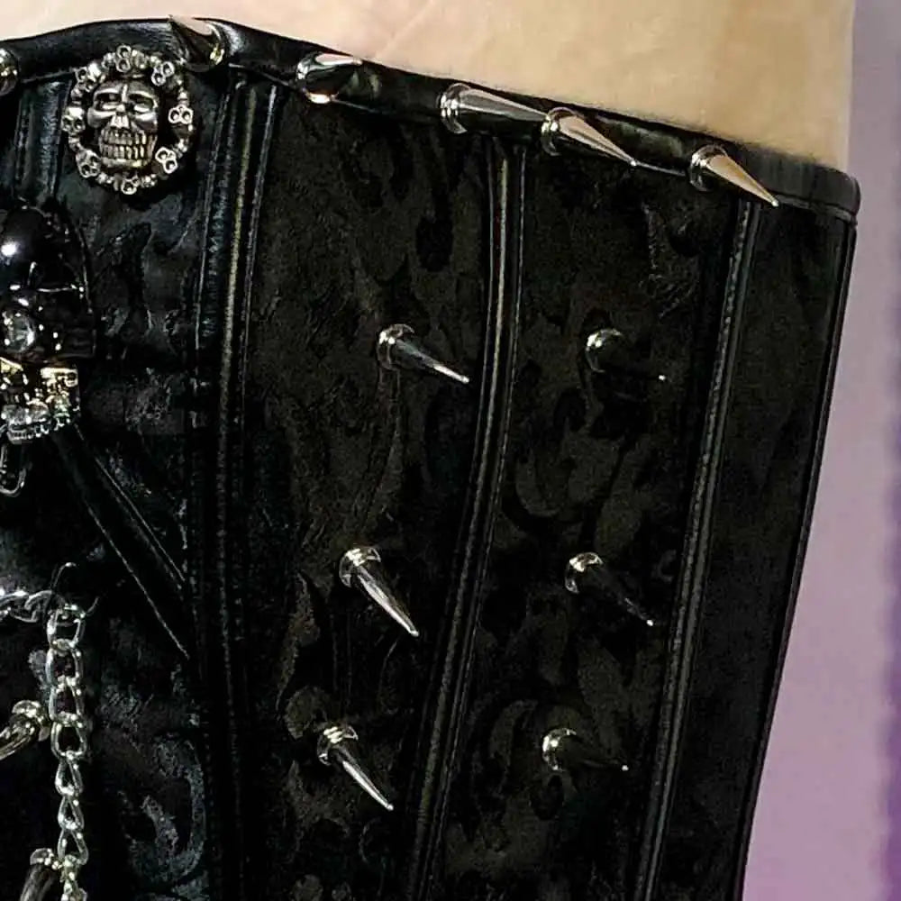 Goth Top Y2K Emo Clothes Tanks Rave Clothing Gothic Spiked Corset Tops for Women Punk Cybergoth Grunge Festival with Spikes