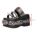2026 New Product Lolita Heavy Industry Rivet Decorative High Heels Sweet Retro Lolita Gothic Style Sponge Slippers
