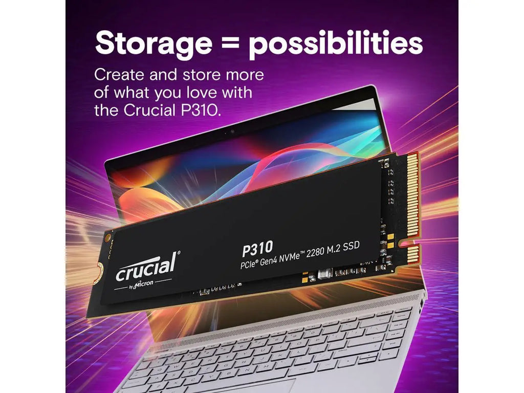 Crucial P310 2TB 2280 PCIe Gen4 3D NAND NVMe M.2 SSD - Up to 7,100 MB/s - Shift up to Gen4, with Acronis Offer, Internal Solid State Drive (PC)